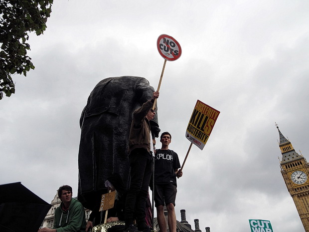 Sat 20th June: Anti Austerity march and rally in Parliament Square, London - in photos