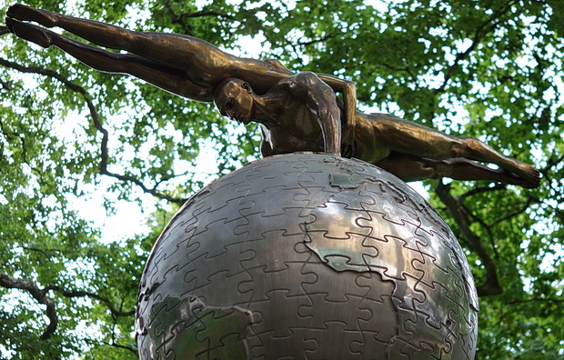 In photos: Berkeley Square and The Four Loves sculpture by Lorenzo Quinn, london