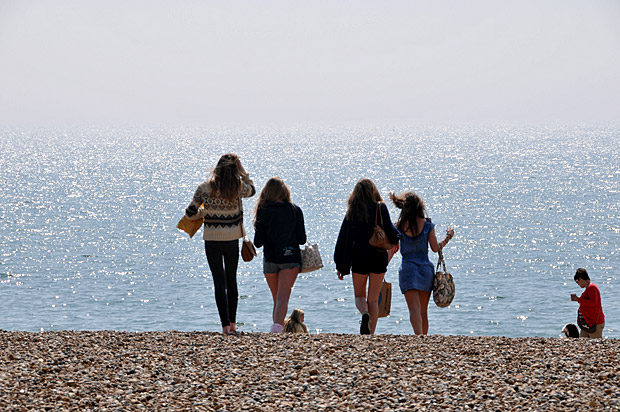 A sunny day by the seaside at Brighton, East Sussex, April 2012