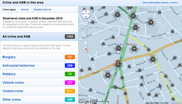Brixton crime map released