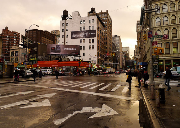 Rain clouds over Brooklyn leave umbrellas buckling, New York
