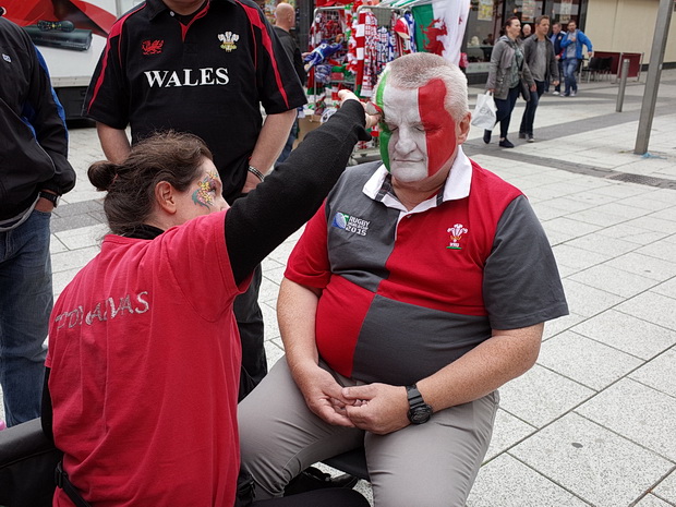 Scarves, flags, graffiti and stickers. Cardiff street photos, September 2015