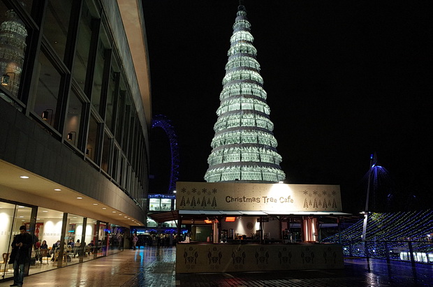 An early Christmas London walk - baubles, gas lamps, ice rink, South Bank and ICA art launch, November 2014