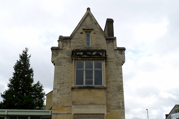 Disused Cirencester Town railway station - Victorian Gothic stuck in a car park