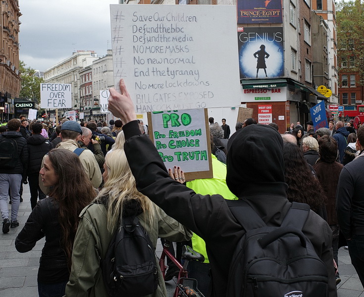 In photos: Covid-19 anti-mask protests, central London, Sat 17th Oct 2020