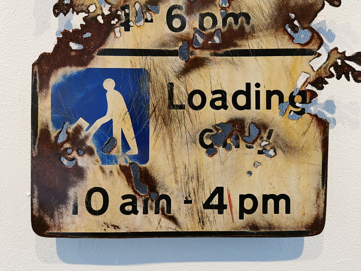 Art: stunning reworked road signs by Dan Rawlings at the StolenSpace Gallery, Shoreditch
