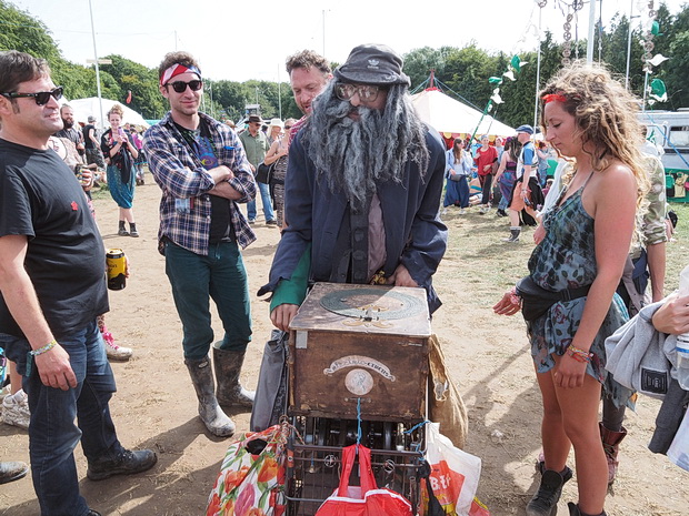 Dirk, the amazing robot tramp at Boomtown Fair, Winchester, England, August 2014