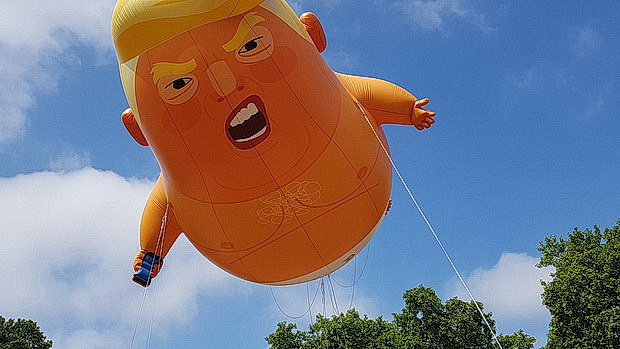 Donald Trump blimp rises into the London skies, Friday 13th July 2018