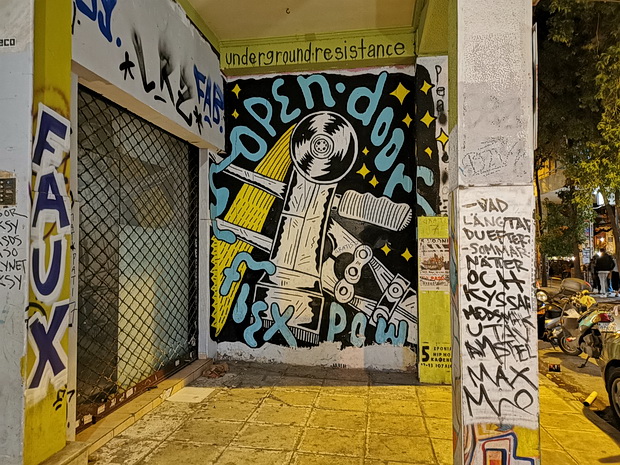 In photos: Exarchia, Athens at night - street scenes, bars, street art and landscapes