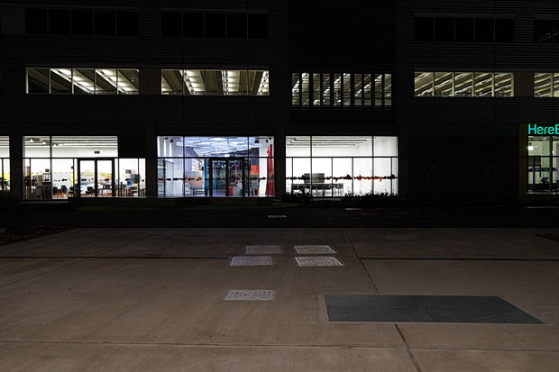 A walk around a deserted tech park at night: Here East, Stratford, Feb 2019