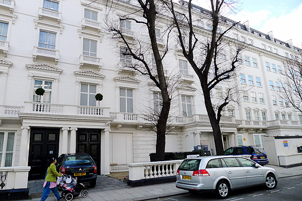 The fake houses at 23 and 24 Leinster Gardens, Bayswater, London W2, March 2012