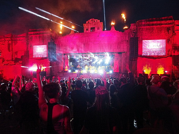 The majesty of the Lion's Den reggae stage at Boomtown Fair, Winchester, England, August 2015