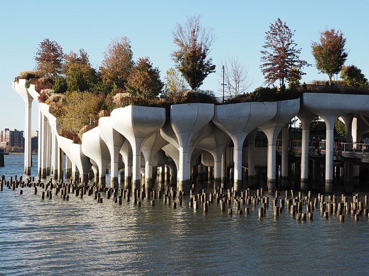 Little Island, New York - a free public park located on the Hudson River - in photos
