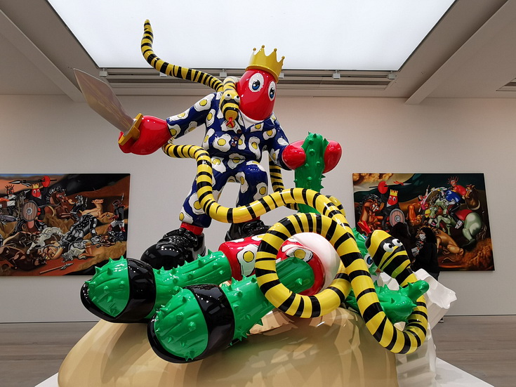 Philip Colbert's Lobsteropolis at the Saachi: Cartoon lobster hyper-pop sculptures and paintings