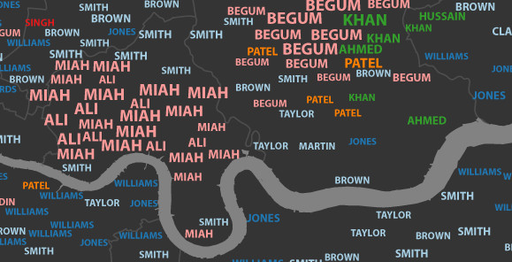 London's most common surnames listed by area and origin