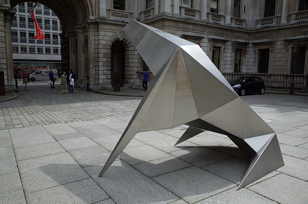 Lynn Chadwick Steel Beasts sculptures at the Royal Academy courtyard, Piccadilly, London, May 2014