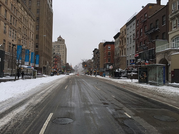 Photos of the snow-covered deserted streets of New York in the wake of Winter Storm Juno, 27th January 2015