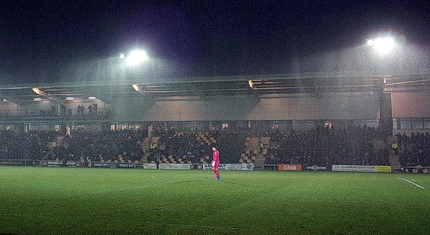 Newport County sweep aside Plymouth Argyle on a dark and miserable Boxing Day afternoon,  Rodney Parade, Newport, Wales, 26th December 2014