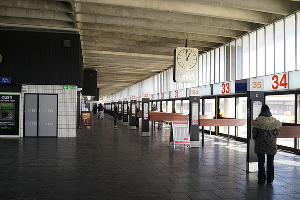 In photos: Preston, Lancashire - bus station. closed shops and architecture, 