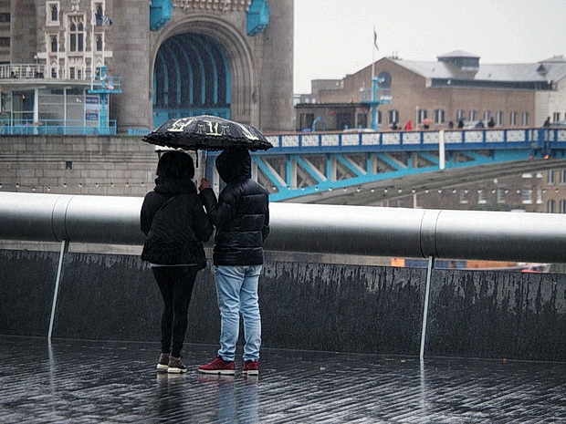 A rainy day by the River Thames and Bermondsey, London, January 2015