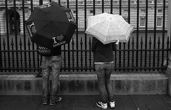 Umbrellas in London: a rainy summer afternoon in the capital