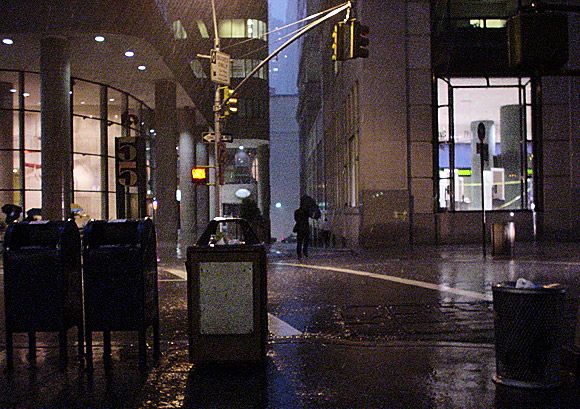 A rainy night in Manhattan, New York