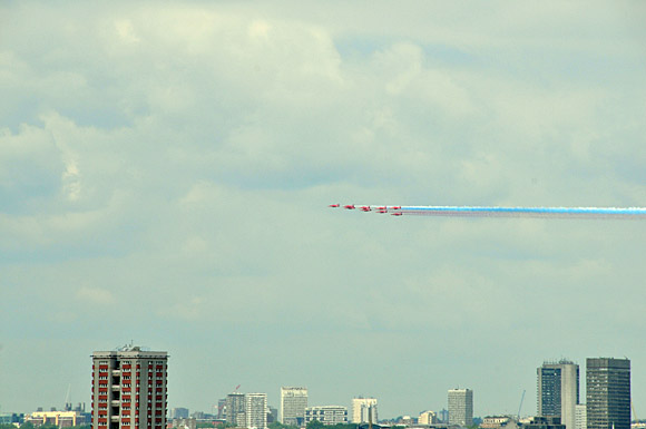 Whoosh! Red Devils flypast over London
