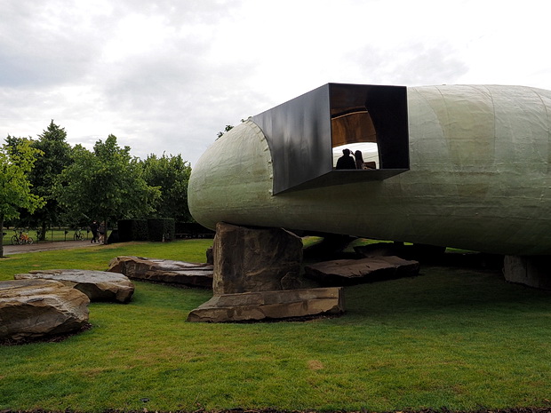  The Serpentine Pavilion - a futuristic doughnut-shaped broken egg lands in London, Hyde Park, London, June 2014