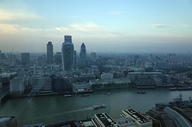Views from the Shard skyscraper and the Shangri-la hotel, London Bridge, London