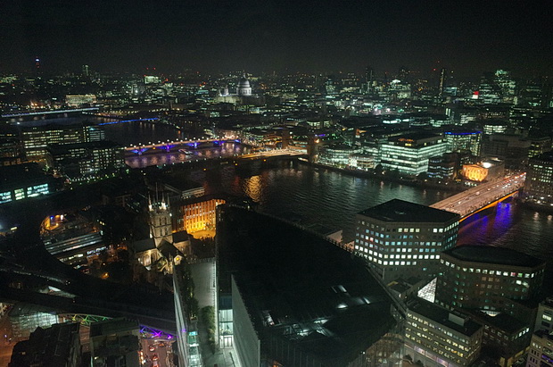 Views from the Shard skyscraper and the Shangri-la hotel, London Bridge, London