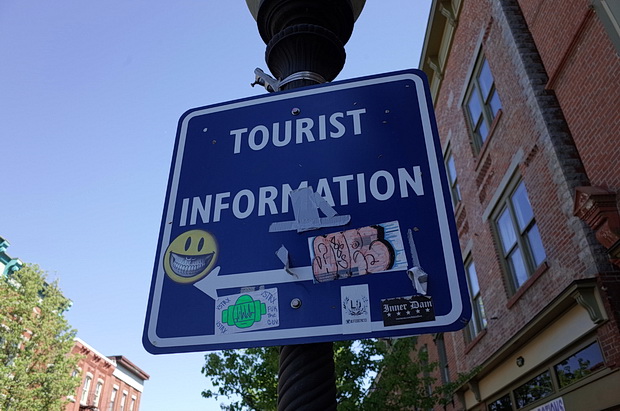 Street signs and graffiti seen around  Beacon, Dutchess County, New York, Summer 2014