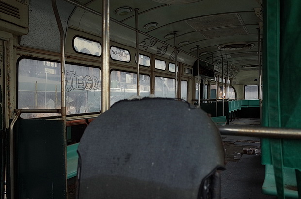 The abandoned trolley cars of Red Hook, New York are removed from the waterfront 