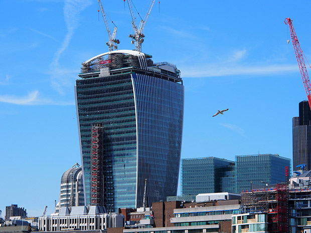 Walkie Talkie tower at 20 Fenchurch Street, City of London nears completion, and set to feature Europe's highest roof garden