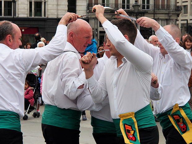 Morris Men take over Trafalgar Square for the Westminster Day of Dance 2013