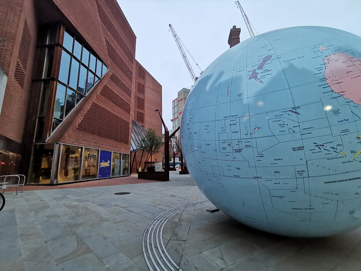 The giant upside down globe in Holborn, London