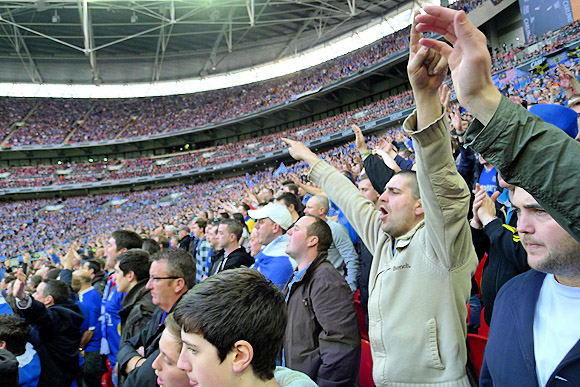 Cardiff City heartbreak at the Carling Cup final. I get very drunk