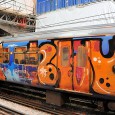 Pics of the day: graffiti train, Farringdon, London Seen earlier today at Farringdon station, central London, was this heavily graffiti’d train carriage on a northbound train. Only the last carriage had been painted. Scroll down for more.