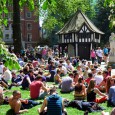 Soho Square swelters in the early summer sun With the temperatures soaring up to 25C, Soho Square was jam-packed with lunchtime picnickers, office workers, tourists and the time-rich, all keen to soak up the glorious sunshine.