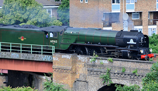 New steam locomotive Tornado shimmies through a sizzling Brixton