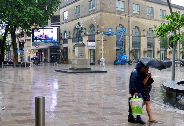 A particularly rainy August Bank Holiday Monday in Cardiff