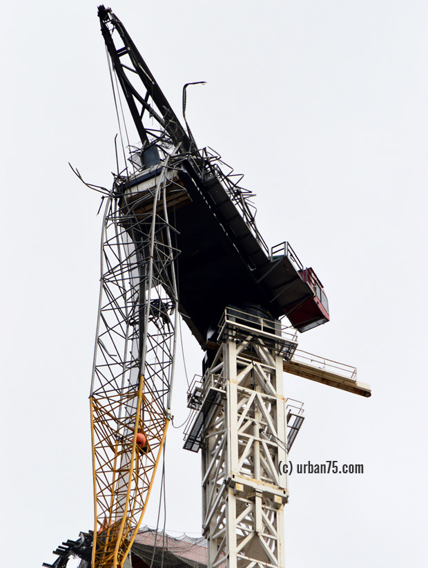 New York construction crane dangles perilously over Manhattan after Storm Sandy