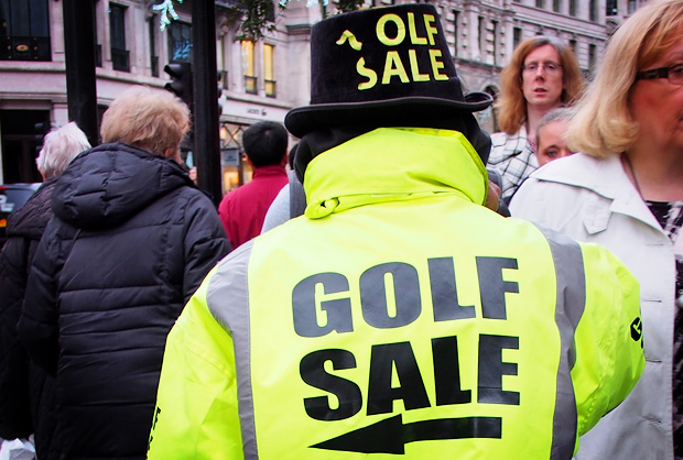 The return of the Golf Sale guy, Regent Street, London W1