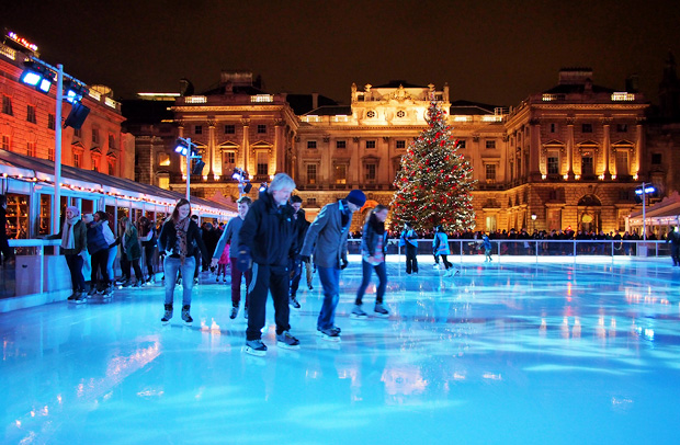 Ice skating at Somerset House, London