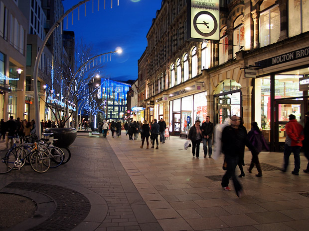 Cardiff Christmas lights - street views around the capital, December, 2012