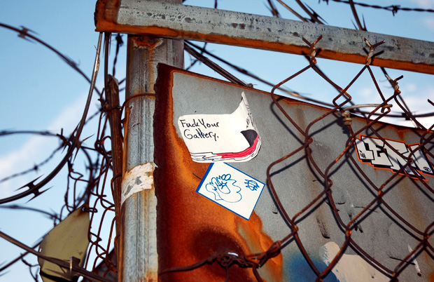 Anti-gentrification graffiti in Williamsburg, New York City