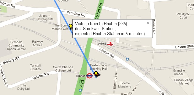 View real-time tube train information about Brixton tube and the London Underground network 