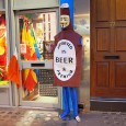 The Anonymous beer bottle, Soho, London Spotted in Soho, central London. A man-sized Anonymous beer bottle!