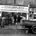 Queueing for horsemeat on Coldharbour in Brixton at the Horse Flesh shop