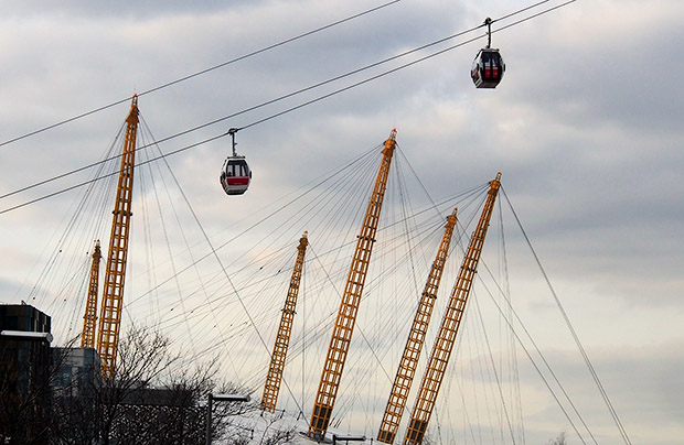 A trip on the Emirates Air Line cable car from North Greenwich and the Royal Docks, London