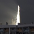 Dramatic sunbursts light up the London Shard skyscraper